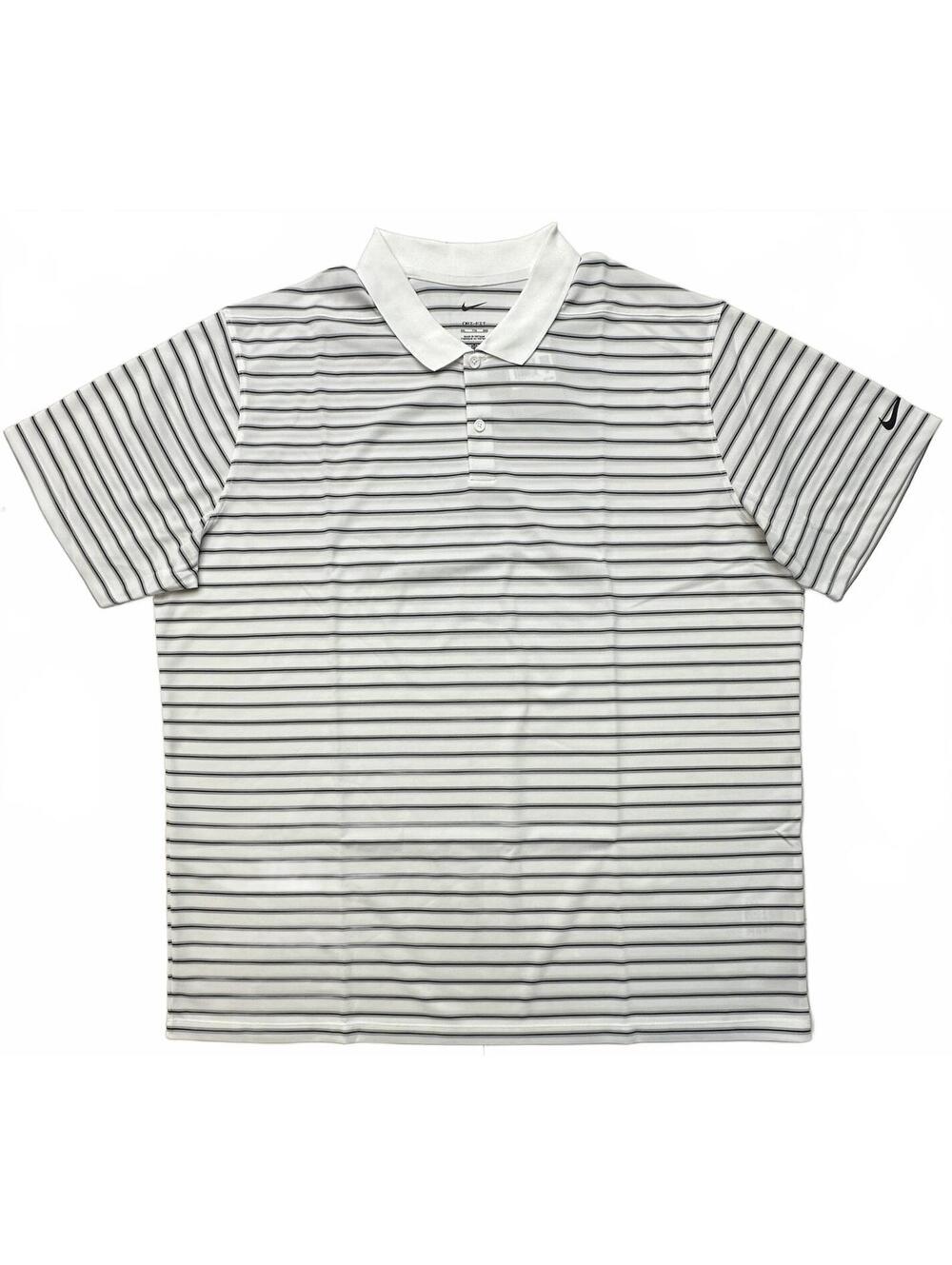 Nike Dri-FIT Victory Stripe Golf Polo Men XXL White Black DH0835-100 NWT